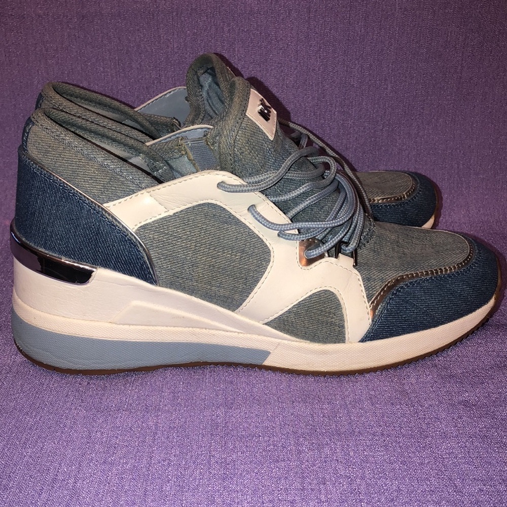 Used Women’s Michael Kors Denim Shoes Size 8 HJ18E - Picture 2 of 12